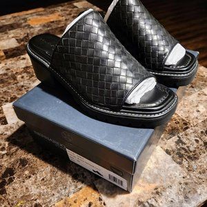 New Bernardo Studio Sindy Woven Leather Calf Mule Sandal